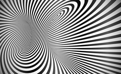 Vector twisted stripes optical illusion abstract background