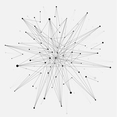 Geometric Abstract Background With Connected Line And Dots.