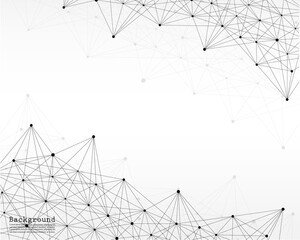 Geometric Abstract Background With Connected Line And Dots.