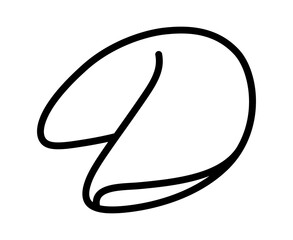 Chinese fortune cookie line art vector icon for food apps and websites