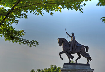 Apotheosis of St. Louis statue of King Louis IX of France, namesake of St. Louis, Missouri in Forest Park, St. Louis, Missouri.