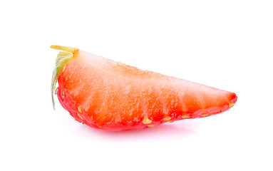 Half of strawberry isolated on white background