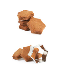 Fresh baked ginger cookie isolated
