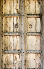 Naklejka premium Vintage Style old wooden door on background