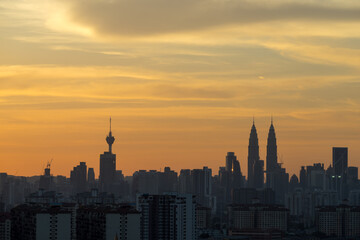 Kuala Lumpur, the capital of Malaysia. Its modern skyline is dominated by the 451m-tall KLCC, a pair of glass-and-steel-clad skyscrapers.