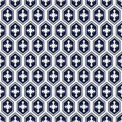 Seamless Blue Chinese Background oriental polygon geometry cross frame