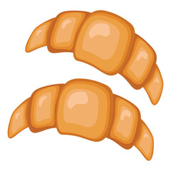 Two croissants. Vector illustration.