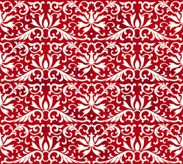 Seamless Vintage Chinese Background botanic garden flower cross leaf vine