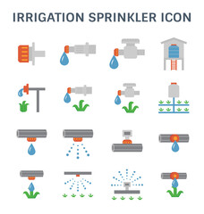 Automatic water sprinkler and irrigation system for garden and lawn.