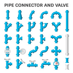 Pipe icon and flange fitting. Include control valve and pressure gauge. For pipeline construction and transportation liquid or gas i.e. oil, natural gas. Also for sewage, plumbing and irrigation.