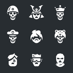 Vector Set of Halloween Monsters Icons.