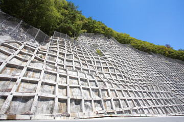 Construction steel netting protection landslide hill