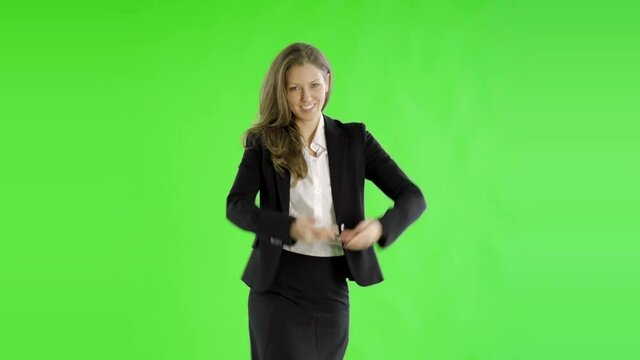 Caucasian Woman Greenscreen Cut Out Business Boxer