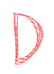 Single hand drawn letter isolated