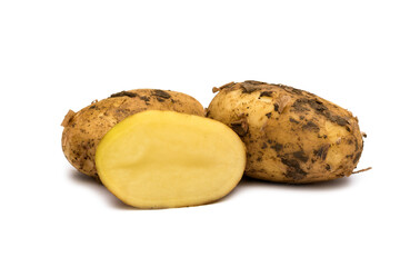 Potatoes on a white background