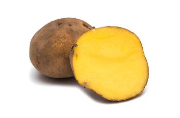 Potatoes on a white background