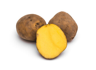 Potatoes on a white background