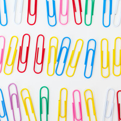 Metal paper clip isolated on a white background
