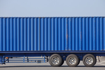 Close - up Cargo container truck at container dockyard