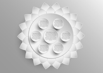 Abstract black and white circle infographic