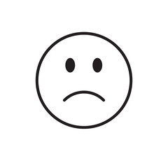 Cartoon Face Sad Negative People Emotion Icon Vector Illustration
