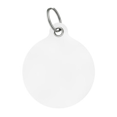 White Blank Tag with Metal Ring. 3d Rendering