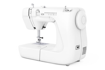 Modern White Sewing Machine. 3d Rendering