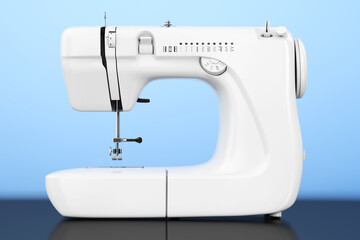 Modern White Sewing Machine. 3d Rendering