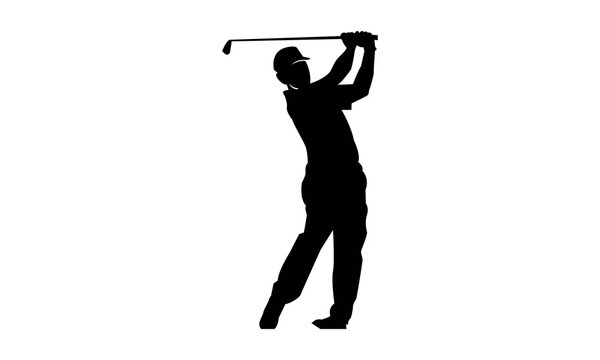 Golf Player & Silhouette Logo Template 
