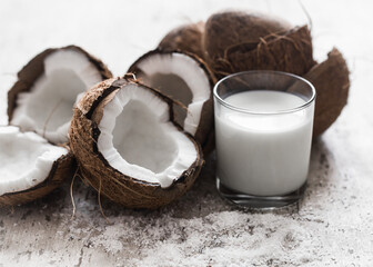 coconut on wooden background