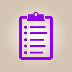 Check list vector icon. Shopping list token. Flat design style.