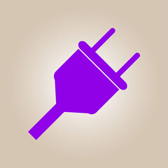 Vector electrical plug symbol. Web flat icon.