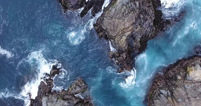 Overhead of rocky islands 4k 24fps