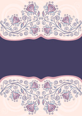 Floral vector vintage background illustration.