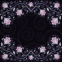 Floral vector vintage background illustration.