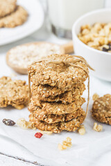 sweet homemade cookie with oat flakes