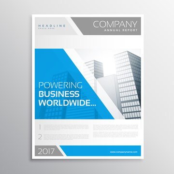 stylish blue and gray business brochure template design