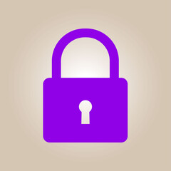 Lock icon. User login or authenticate icon.  Flat design style. 
