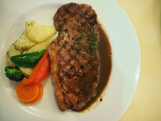 Beef Steak with black pepper sauce