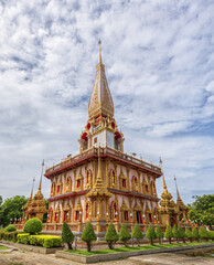 Fototapeta na wymiar WAT CHA LONG TEMPLE at Phuket, thailand