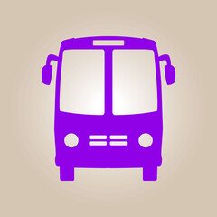 Bus icon. Schoolbus symbol. International tourist traffic. Comfortable vehicles.