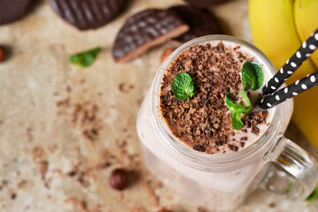 Detox Drink - Banana smoothie with chocolate paste