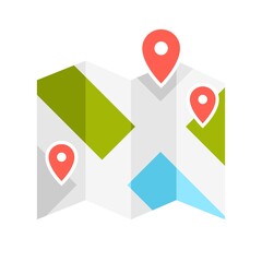 Colored flat map illustration