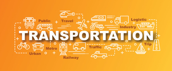 transportation vector trendy banner