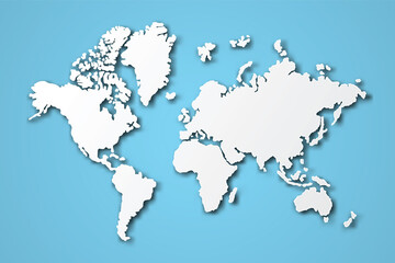 world map paper art