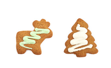 Figure shaped gingerbread isolated