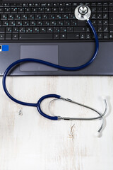  Stethoscope on a laptop