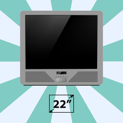 TV screen retro monitor template electronic device technology digital device display vector illustration.