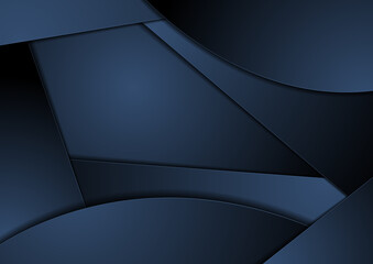 Dark blue abstract wavy corporate background