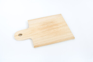 Fototapeta premium Wooden cutting board isolated on white background